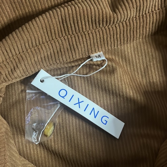 NWT QIXING Woman’s Brown Button Down Sweater Size M - Picture 5 of 6